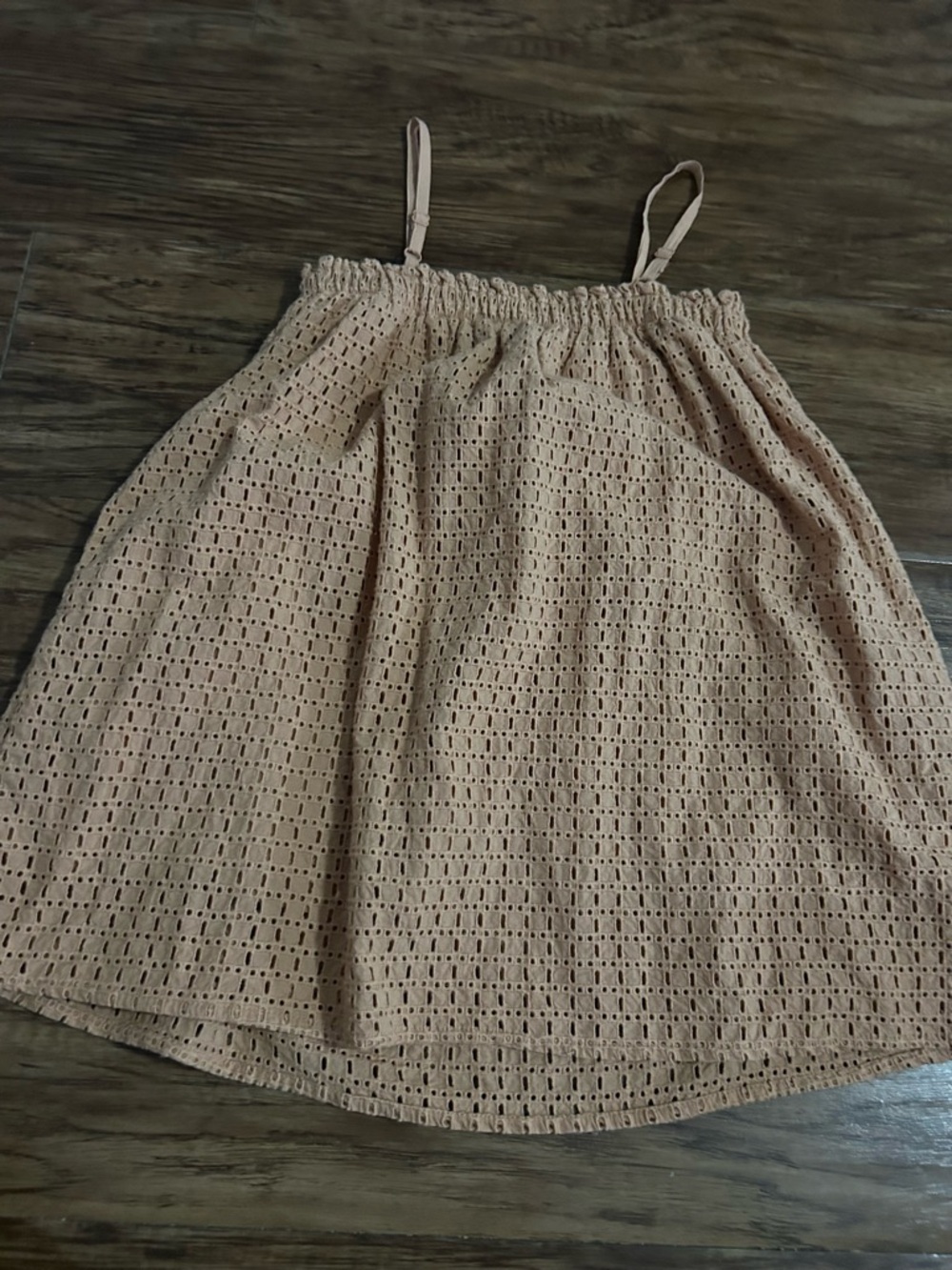 Rylee + Cru Peach Eyelet Sundress
